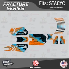 Graphics Kit for STACYC 16E Brushless Electric Bike (All Years)  Fracture-orange