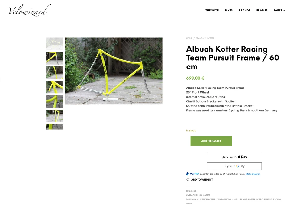 Albuch Kotter Racing Team Pursuit Frame / 60 cm / Neon Yellow - Bild 3 von 4