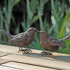 4er Gartendeko Vogel Spatz in braun aus Kunstharz Höhe 6m- 7196800