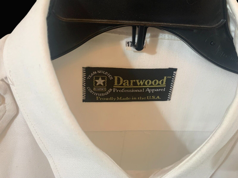 US Army ASU White Dress Long Sleeve Uniform Shirt 17.5 x 37 READ eBay