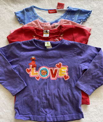 Set Of 4 Kids girl 4-5 Shirt Red Pink Blue Purple / 18-21