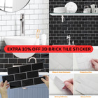 3D Tile Brick Self Adhesive Peel and Stick on Wall Decor Sticker Water Resistant