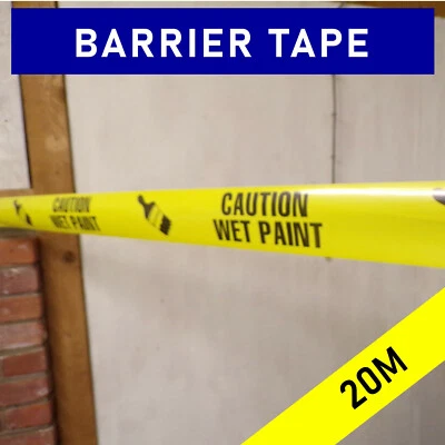 BARRIERTAPE CAUTION WET PAINT (non-adhesive plastic) barrier warning tape - 20 metres roll