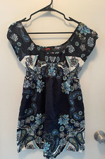 Pre-owned Women's Forever 21 Floral & Paisley Print Black Mini Dress- Size Small
