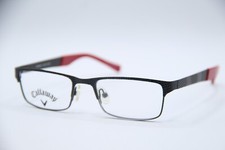 NUOVI OCCHIALI DA VISTA BAMBINI CALLAWAY JUNIOR HOOK NERI ROSSI RETTANGOLARI AUTENTICI 48-17