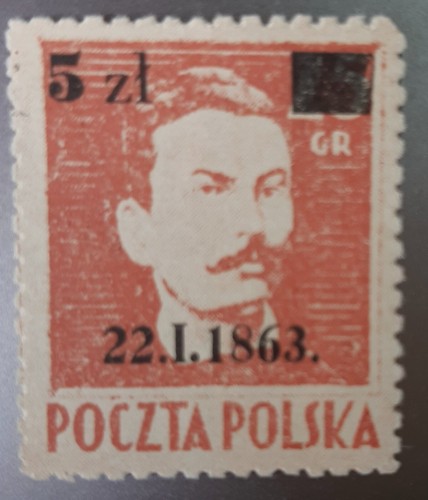 Stamps, Poland: Fi 347ae, brownish rose.