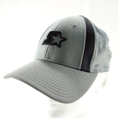 Starter Embroidered Logo Gray Black Fitted Baseball Hat Cap Sz