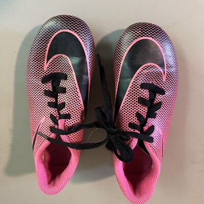 Nike Jr Bravata II FG Girl's Soccer Cleats Children Size US 12 Pink