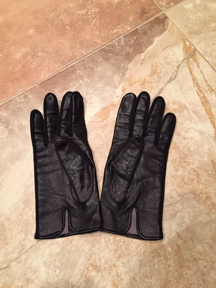 Womens Black Leather Gloves Size Small S New eBay