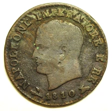 mw28007 Italy - Kingdom of Napoleon Centesimo 1810-B  Napoleon Bonaparte   C#1.1