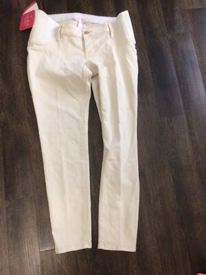 Isabel Maternity Side Panel Skinny Maternity Jeans Ecru Off White