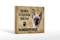 Holzschild Spruch 18X12 Cm Balinesische Katze Holz Deko Schild