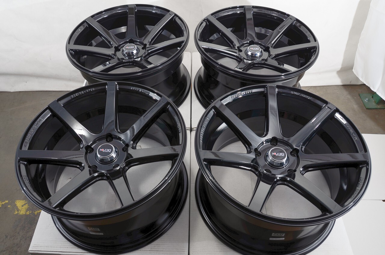 American Racing Razor 17x9 5x114.3 5x4.5 +25mm Kudo Racing Razor Full Black Wheels Rims Honda ...