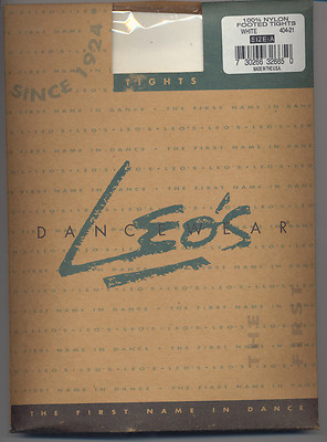Leo's 100% Nylon Footed Tights (White) Style 403-21 Size LARGE