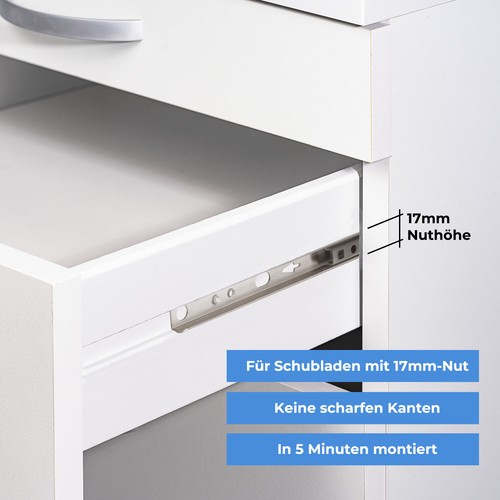 Schubladenschienen EDELSTAHL Schubladenauszug Teleskopschienen Stahl Teilauszug - Bild 13 von 17