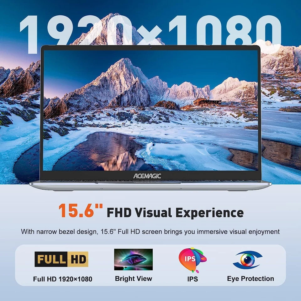 ACEMAGIC AX15 15,6'' UHD Laptop Intel 12th N95 16GB RAM 512GB SSD Win 11 Pro BT5 - Bild 3 von 4