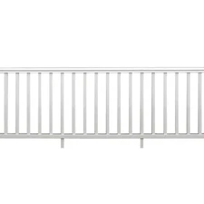 White Vinyl Traditional Stair Kit 6Ft X 36In Weather Resistant Diagonal Railing