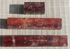 Granadillo Wood 3 Piece Lot 1-1/2" x 1-1/2" x 8", 7", 3" Turning Blanks Projects