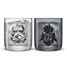 Star Wars Dark Side Monochrome Short Drinking Glasses, 10oz Glass Tumbler Cup...