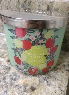 1 Bath & Body Works BASIL LEAF APPLE Large 3-Wick Scented Candle 14.5 oz