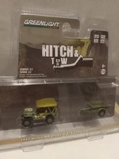 Greenlight Hitch & Tow 1943 Willys MB Jeep & 1/4 Ton Cargo Trailer New 1/64 