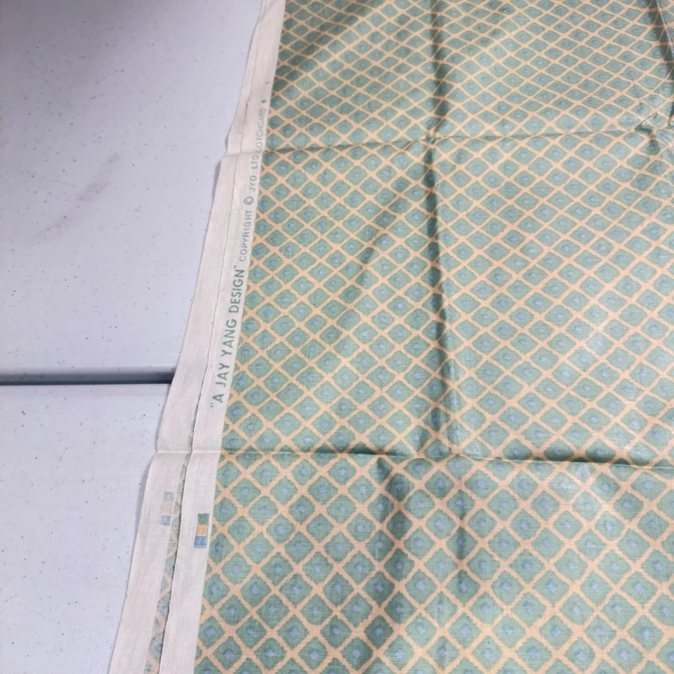 винтажный jay young обивочная ткань синий зеленый геометрическая решетка шпалера 53 x 39 - Изображение 4 из 4
