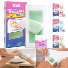 20X Hair Removal Paper Double Sided Cold Wax Strips Body Depilatory Patch Skin