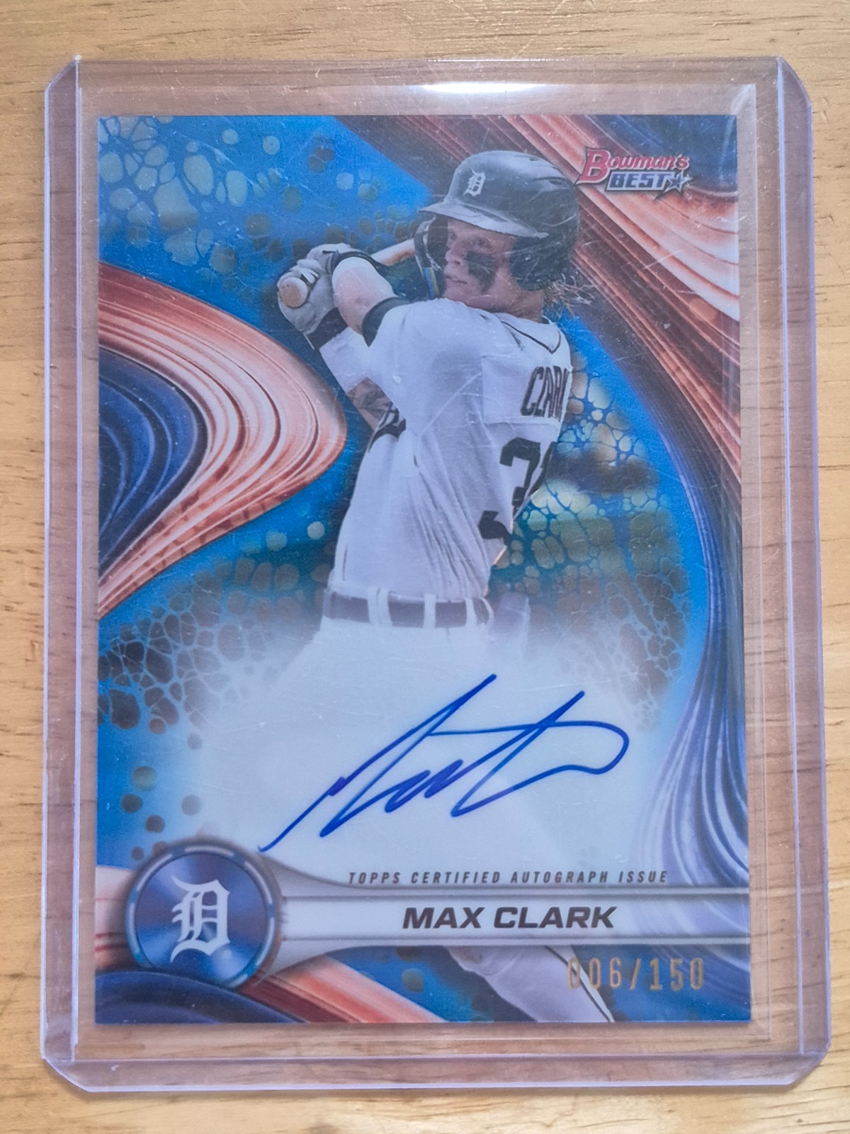 2024 Bowman’s Best Prospects Max Clark Blue Refractor Auto /150