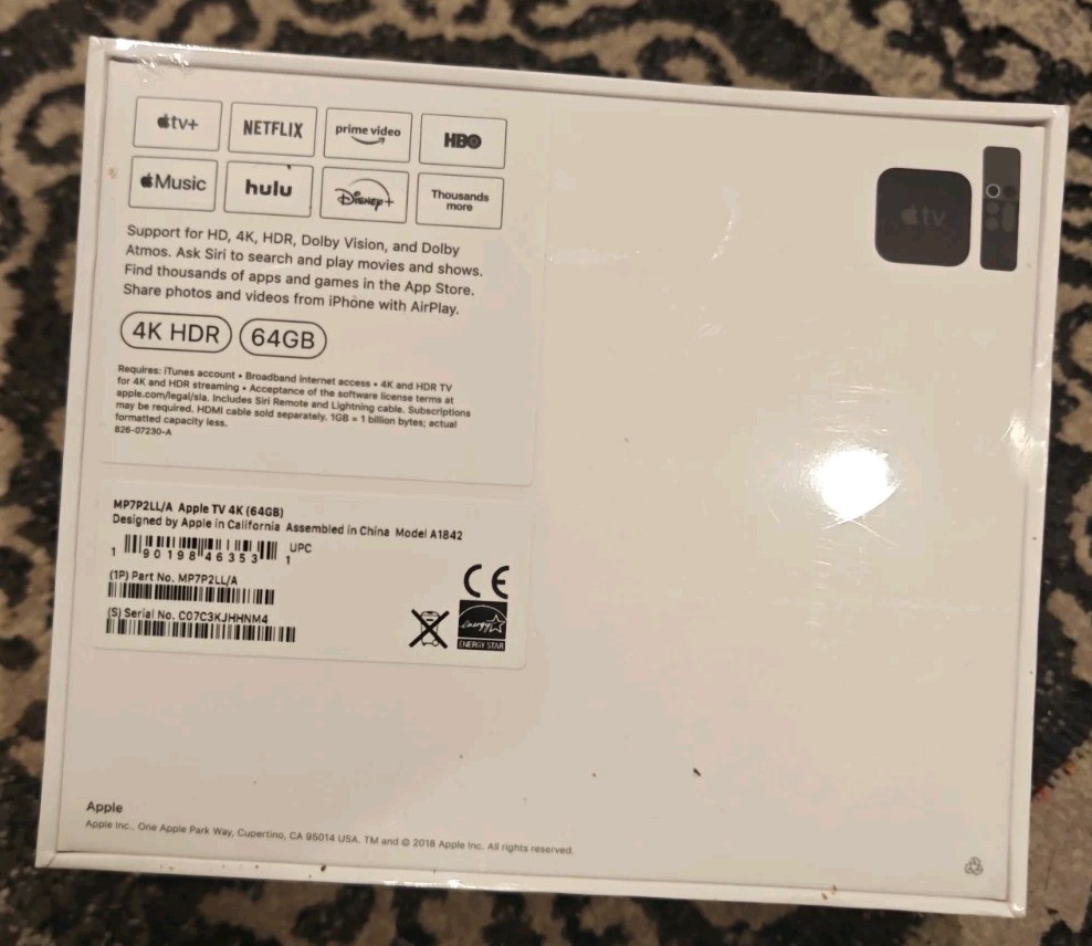 Apple TV (5th Generation) 4K HD Media Streamer (MP7P2LL/A) - Black