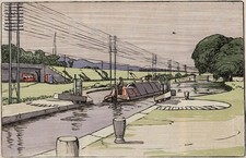 Ethel Kirkpatrick (1869-1966) Woodcut Signed In Pencil - The Gates Harrow Canal
