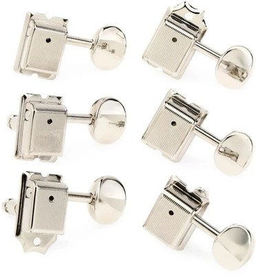 Open Box~ Gotoh 6 In Line Vintage Style Locking Tuners, Nickel Post Lock