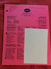 MELROSE PLACE RED TEAM 1994 1995 SEASON PROD STAFF & CREW LIST RICHARD LANG