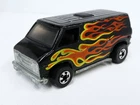 Hot Wheels Vintage Blackwall 1974 - Super Van Black Flames & Metal Base  **LOOSE