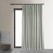 108" Signature Velvet Thermal Blackout Curtain Panel - Reflection Grey