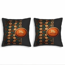 Set of 2 Decorative Throw Pillow Covers 18x18in - Geometric Hexagonal Pattern