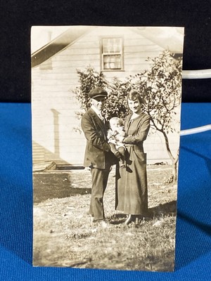 Couple w/ Baby on Farm Creston Iowa Antique 1910's Photo Lt#7