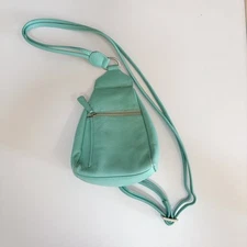 ILI New York & Toronto Leather Mini Backpack Light Green Small