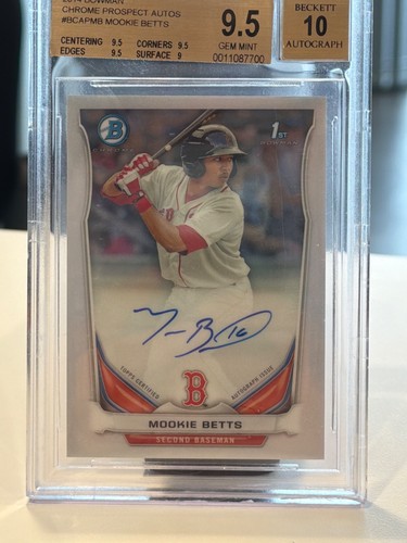 2014 Bowman Mookie Betts Chrome Prospects Auto BGS 9.5