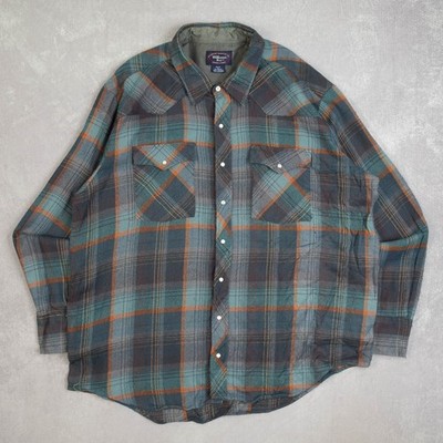 Vintage Wool Style Kariertes Western Hemd XXX-Large Herren 90er blau kariert