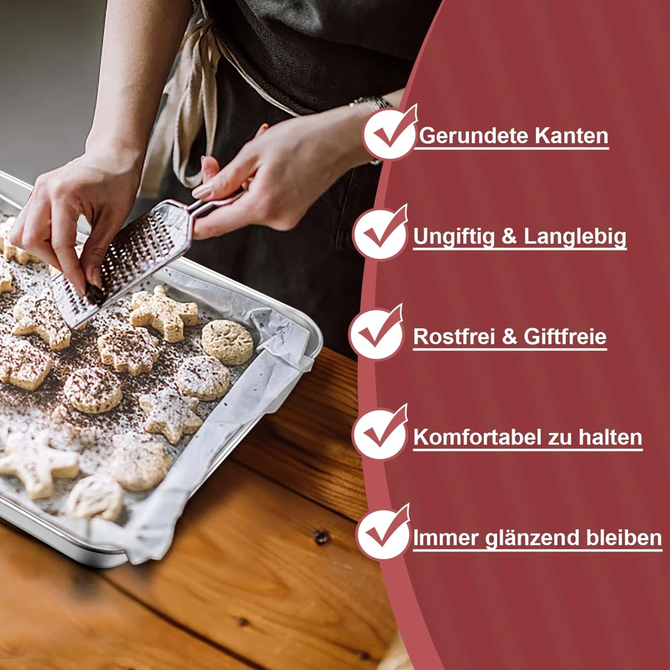 Backblech Edelstahl Rechteckiges Backform Kuchenblech Kleines Mini-Ofenschale... - Bild 4 von 4