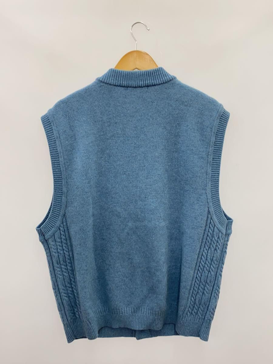 YASHIKI KNIT VEST (THICK 23AW SHIRAIKI 2 WOOL Blue YSK-23AW YASHIKI KNIT VEST (THICK 23AW SHIRAIKI 2 WOOL Blue YSK-23AW