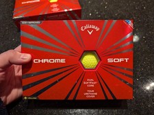 12 New Callaway Chrome Soft Golf Balls - Dual SoftFast Core Yellow