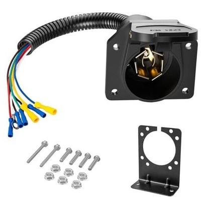 7 Way Trailer Plug, 7 Pin Trailer Connector Plug RV Light Adapter with Wire 