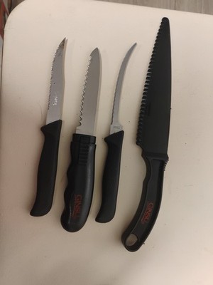 Lot Of 4 Various ''Ginsu'' Kitchen Knives From Different Series Or Styles/ All Are