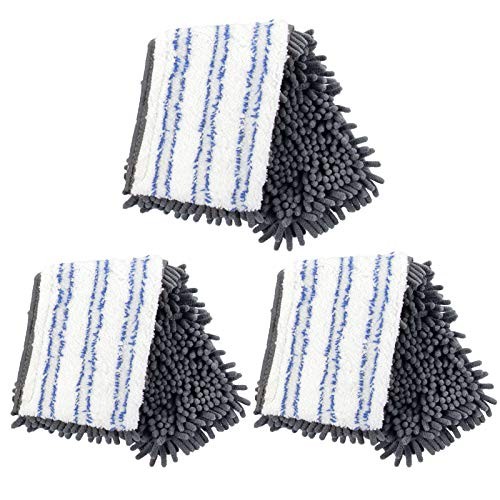 MASTERTOP 3 PCS CHENILLE MICROFIBER MOP PAD 2 IN 1 TWO-SIDED MOP - GRAY