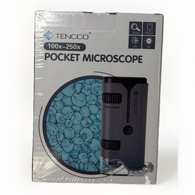 Tencco 100-250x Pocket Microscope Kit Magnifier With LED