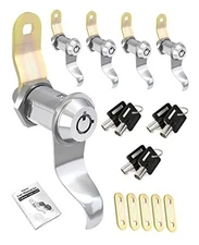 RV Locks for Storage Door 1 1/8 INCH, 1 1/8" Pack of 5 Locks & 6 Key Alike