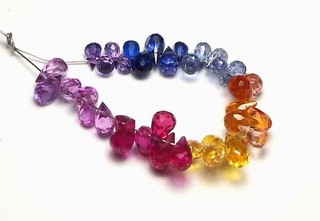 3" Strand RAINBOW ZIRCON Pink Blue Orange 4 6mm Teardrop Beads NATURAL