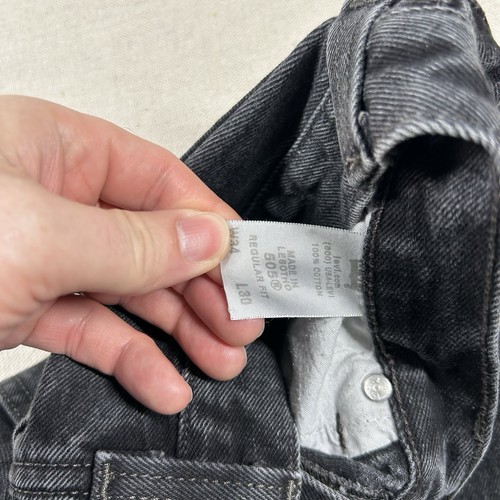 Vintage Levis 505 Jeans Mens 34x30 (fits 31x29) Regular Fit Charcoal Classic Y2K - Picture 6 of 11