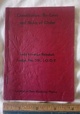 Livret 1947 IOOF Odd Fellows Greenville PA nouvelle constitution de Hambourg PA par les lois